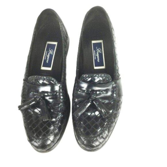 Cole Haan Bragano 9.5 N M Made in Italy Woven Black Tassel Loafers Mens Designer - Picture 7 of 11